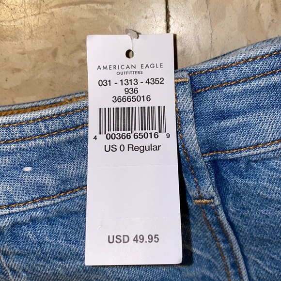 NWT American Eagle Outfitters Denim Micro Mini Super Hi-Rise A-Line Skirt size 0 - Picture 8 of 13